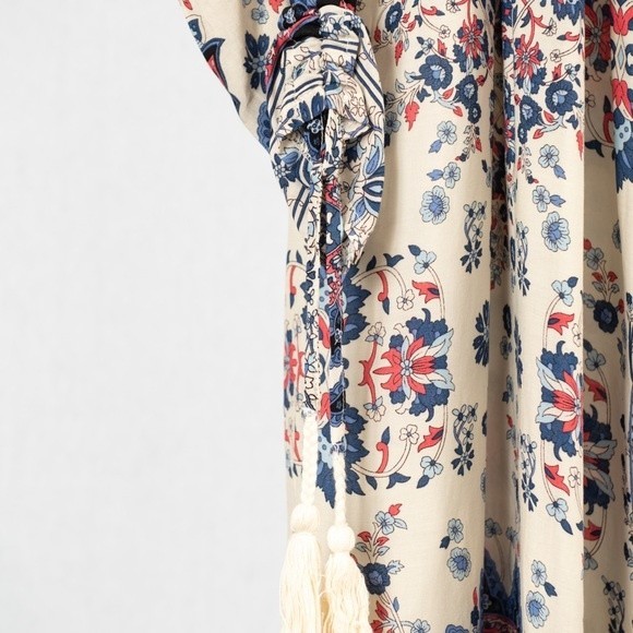 JAASE LF Navy Batik floral printed mini dress size S - Picture 5 of 14